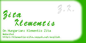 zita klementis business card